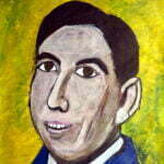 Painting of Leno LaBianca, Manson family victim.