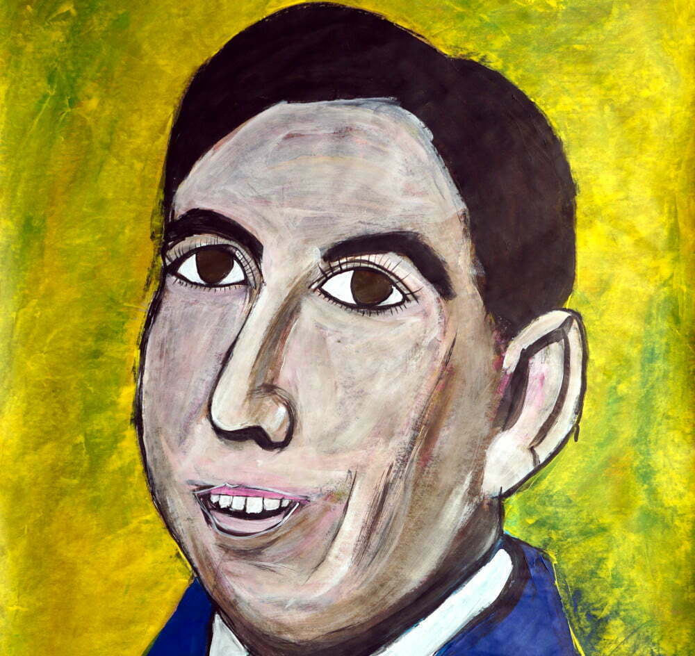 Painting of Leno LaBianca, Manson family victim.