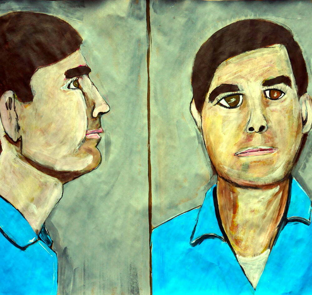 Painting of Tex Watson Charles Manson killer.