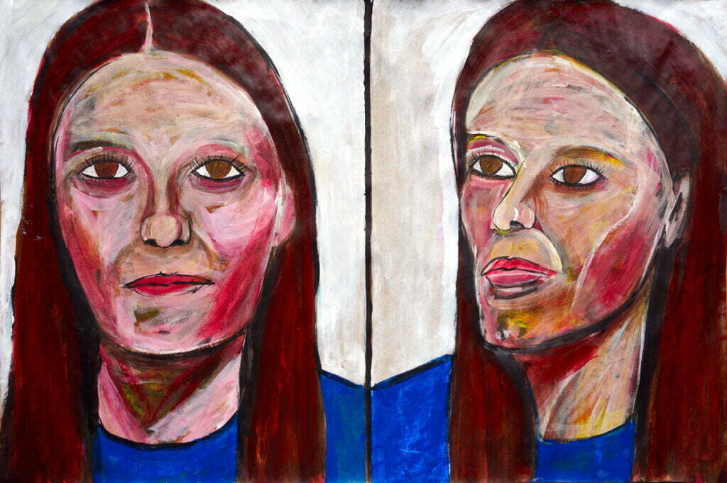 Painting of Patricia Krenwinkel Charles Manson killer.