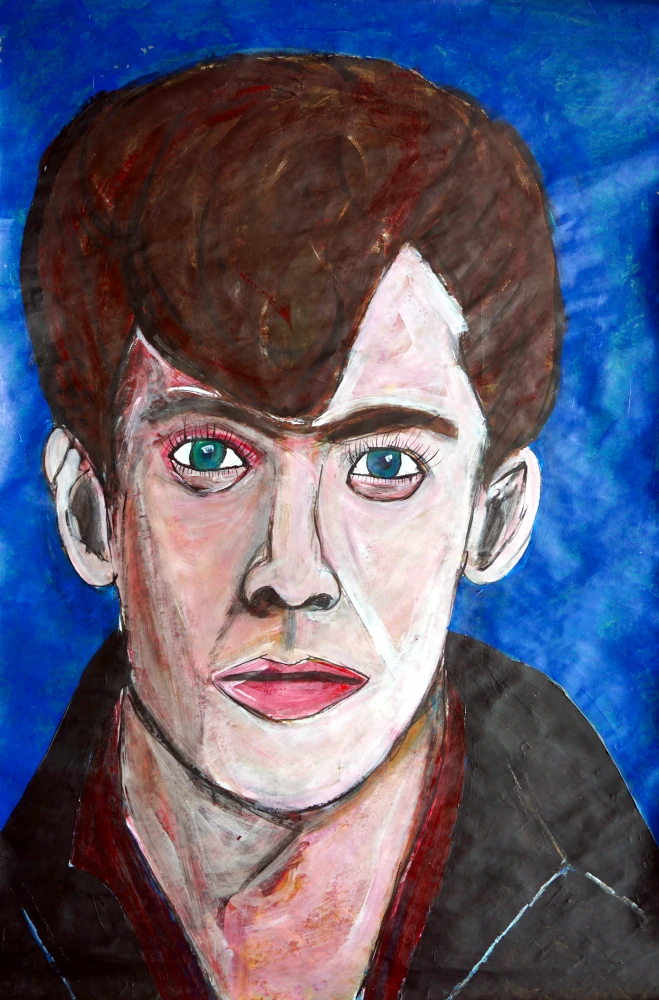 Portrait painting of Robert Mapplethorpe.