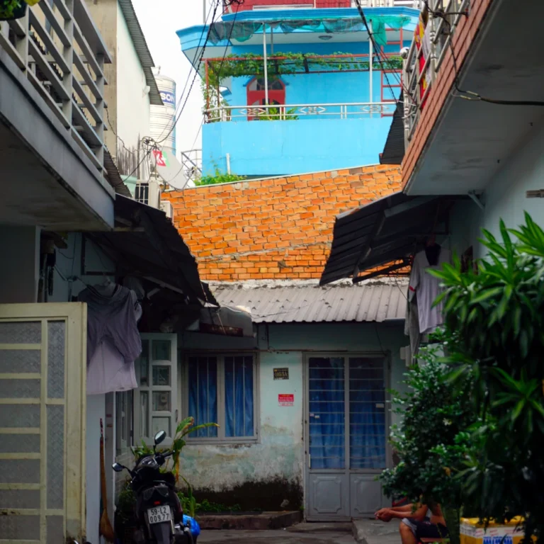 Tiny streets of neighbourhoods Vietnam District 12 Saigon