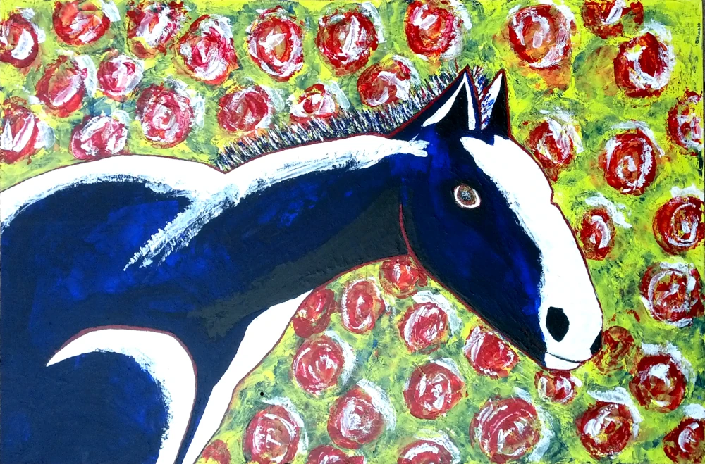 My blue horse turns black in daylight.