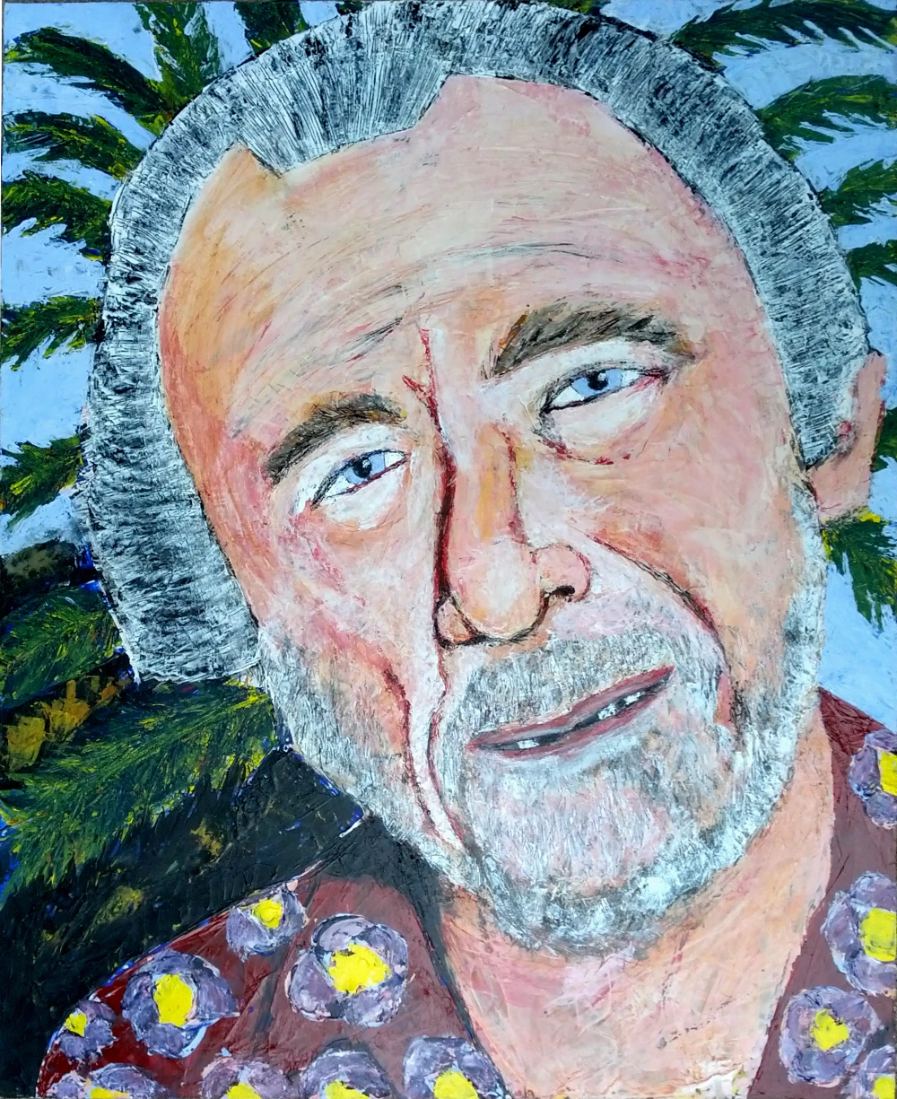 Charles Bukowski, edge of a palm tree forest.