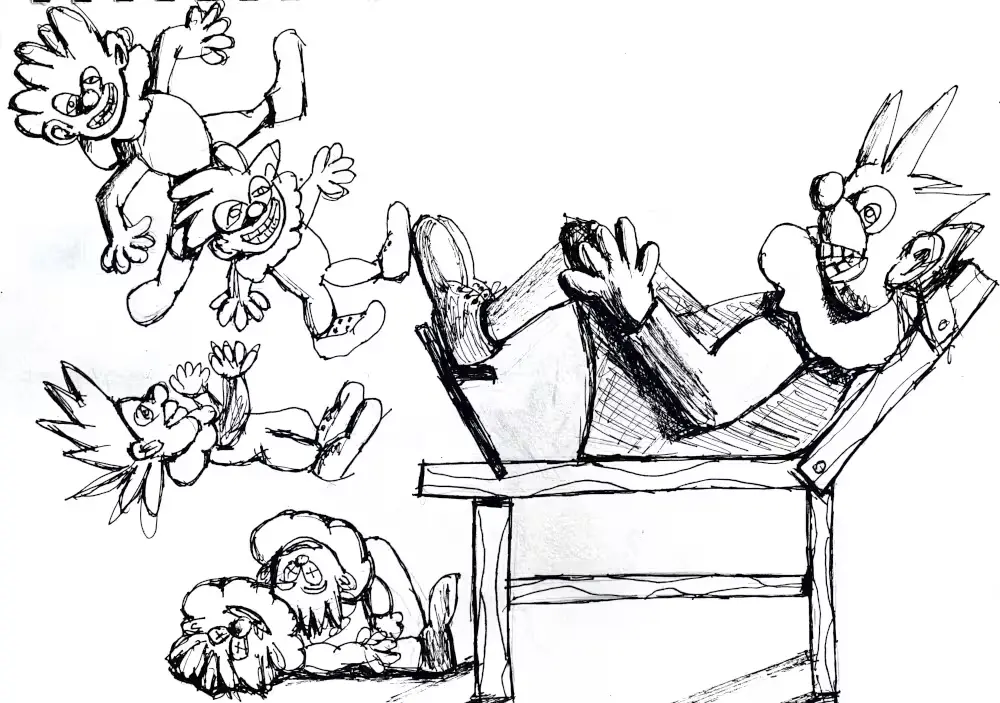 To get a better perspective on the clown birth on the side.