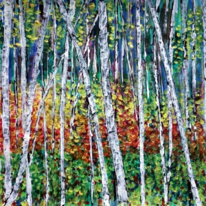 Birch trees stand is always a good place to stand