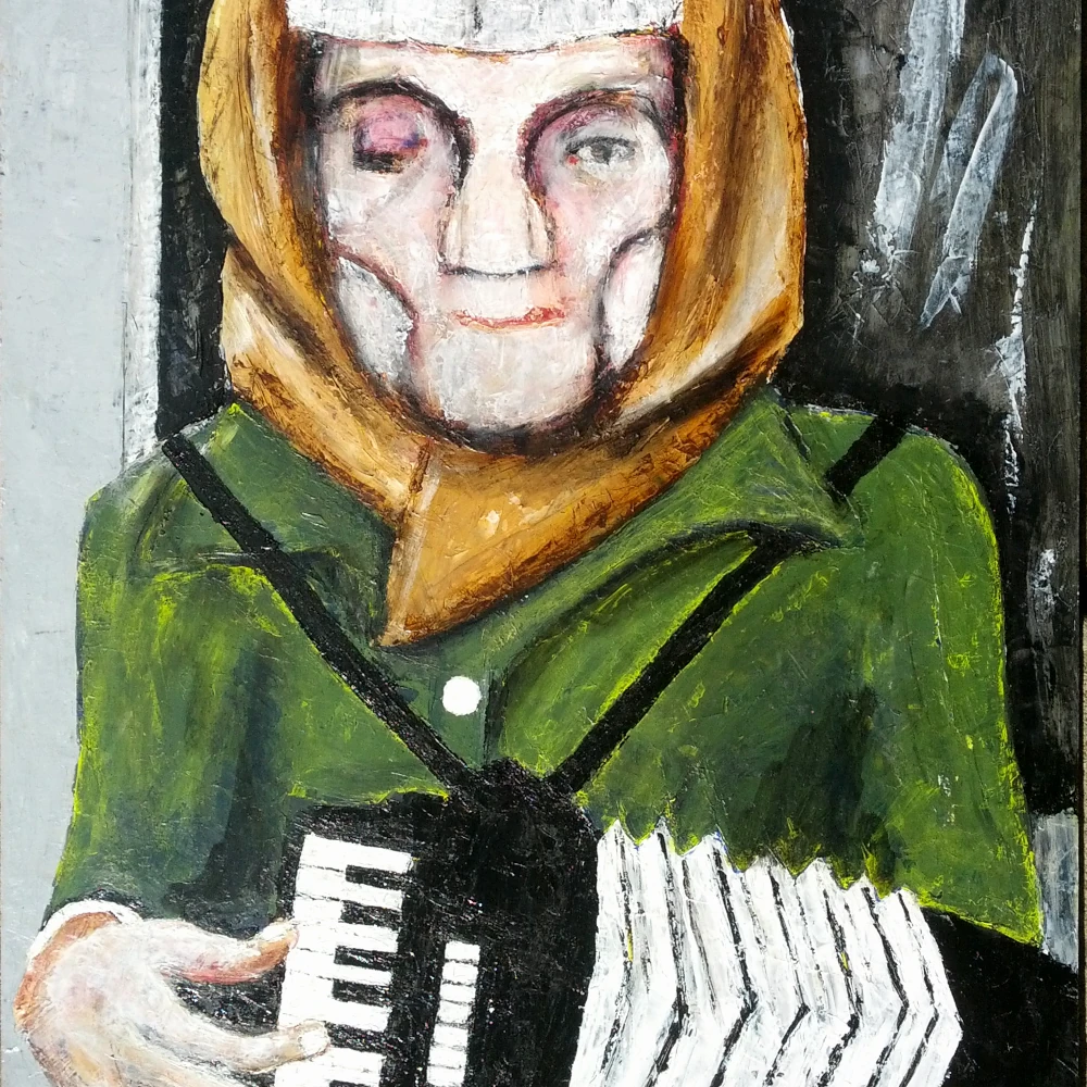 Blind Accordion Player Standing