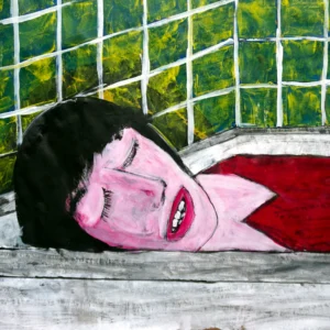 Bloodbath water stained red by blood.