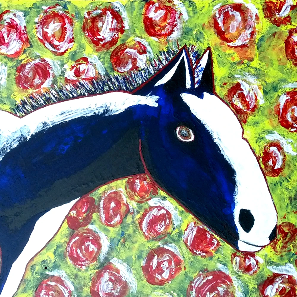 My blue horse turns black in daylight.