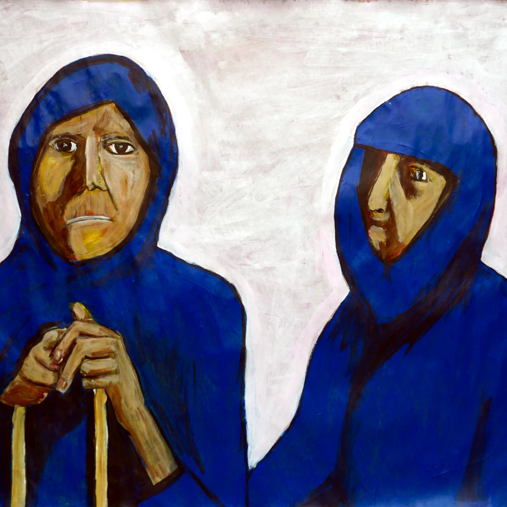 Dark Figures long life rest on canes.