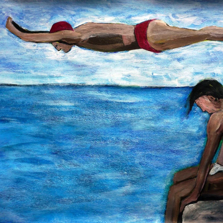 Diving flows a moment before entering.