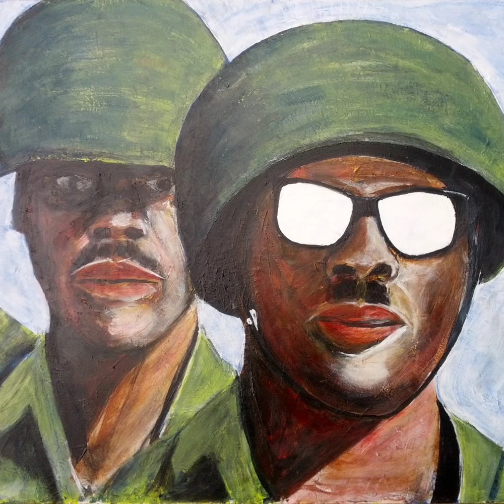 Protective shades hiding the lies.