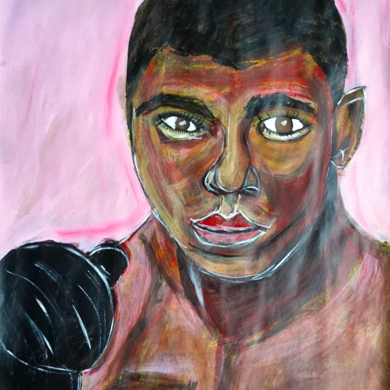 Muhammad Ali face punched into beauty.