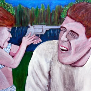 Out by the lake having a little replica gun play.