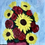 Roses sunflowers bouquet combining low class plus high class.