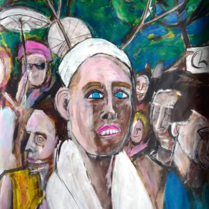 A summer protest in the sun.