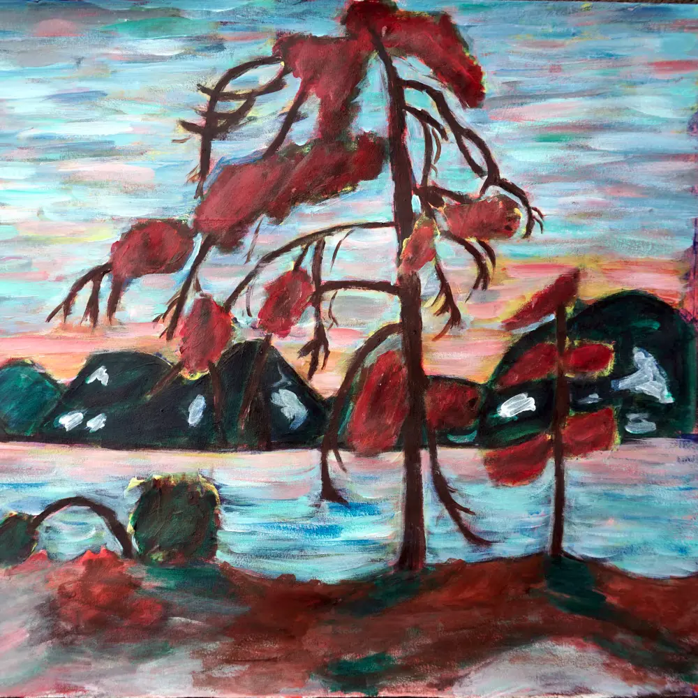 Reinterpretation of The Jack Pine by Tom Thomson.