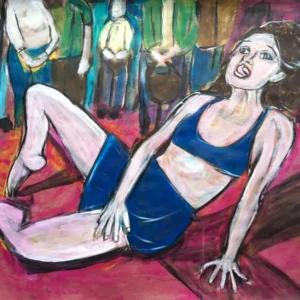 Tongue Fina Ferrara, tongue pushing the top of the mouth.