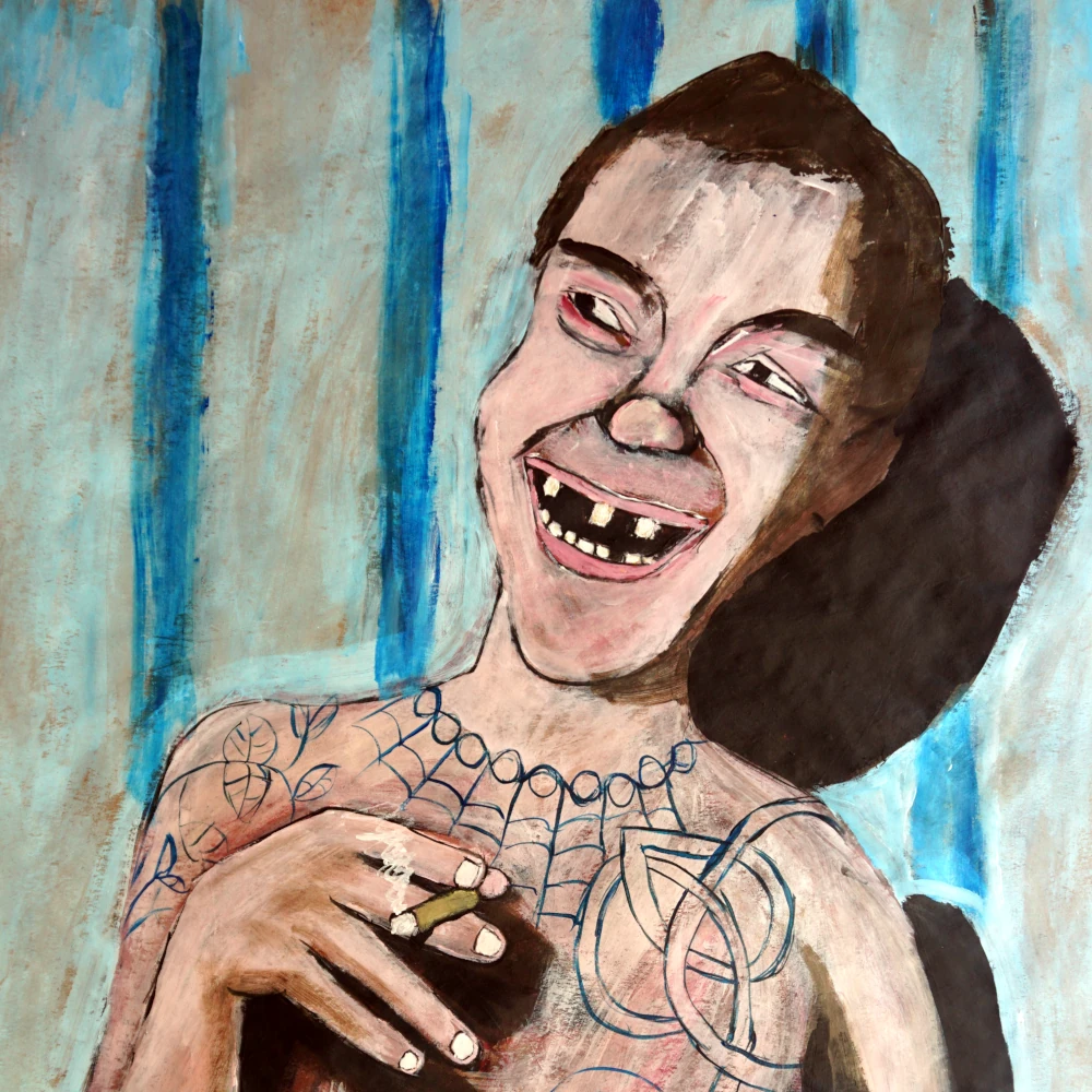 Toothless smile of a meaningless man.