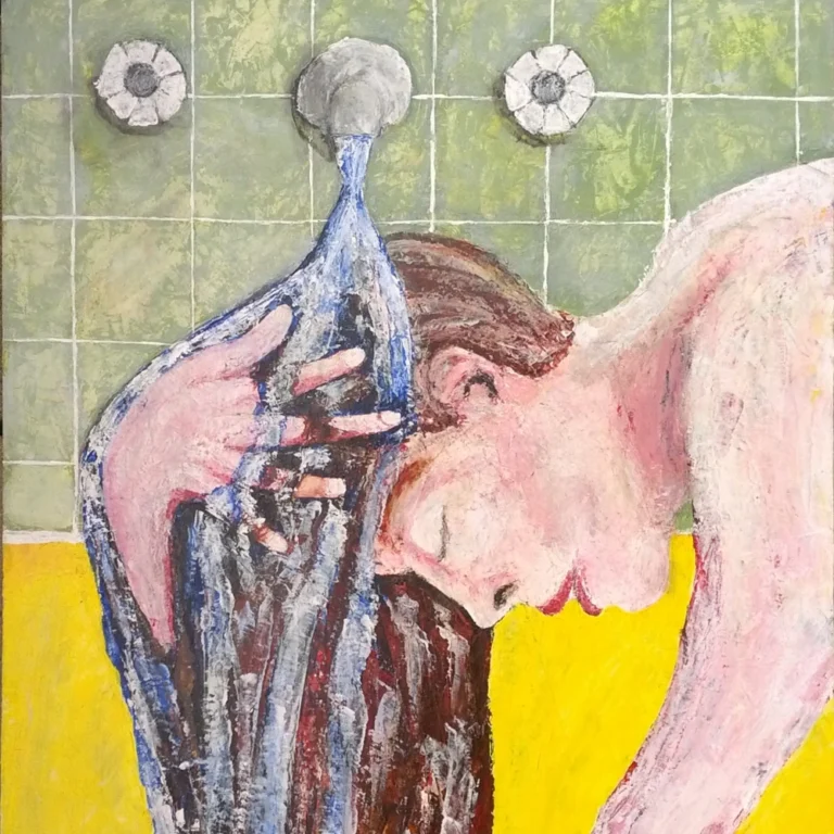 Washing hair a fresh start.