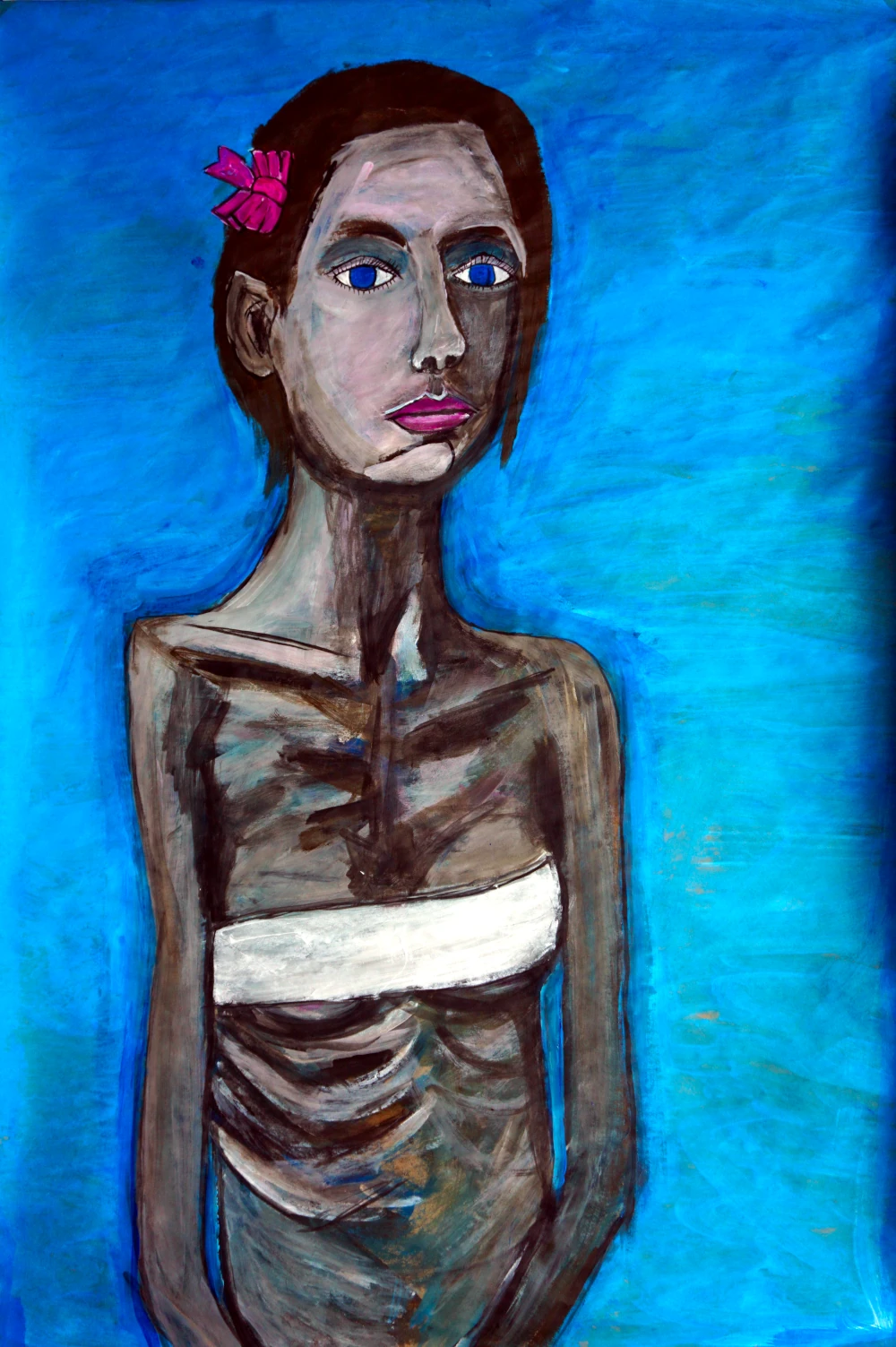 She tries to become translucent as Gauze Hides her.