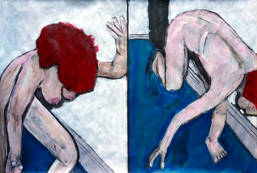 Red Hair Stumble, keeping blue carpet at bay.