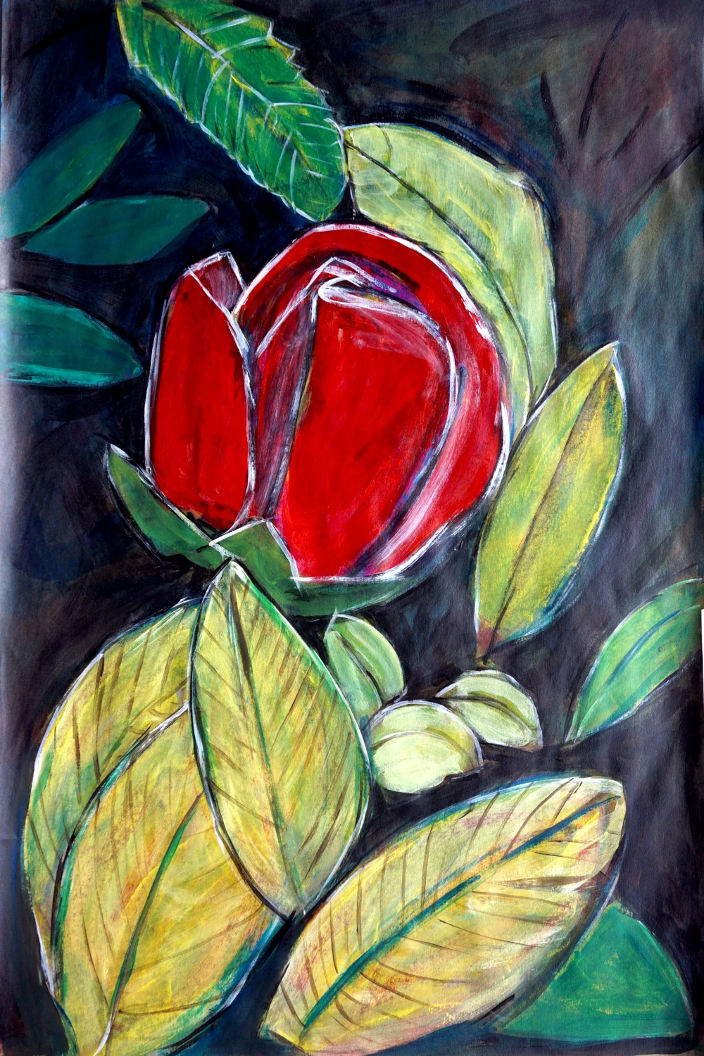 In a Sea Of Green, the red rose stands true.