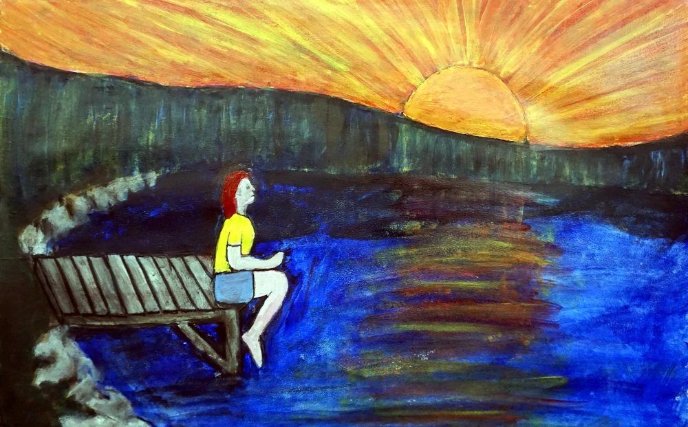 Sun Over Dark Lake, pondering your life dockside.