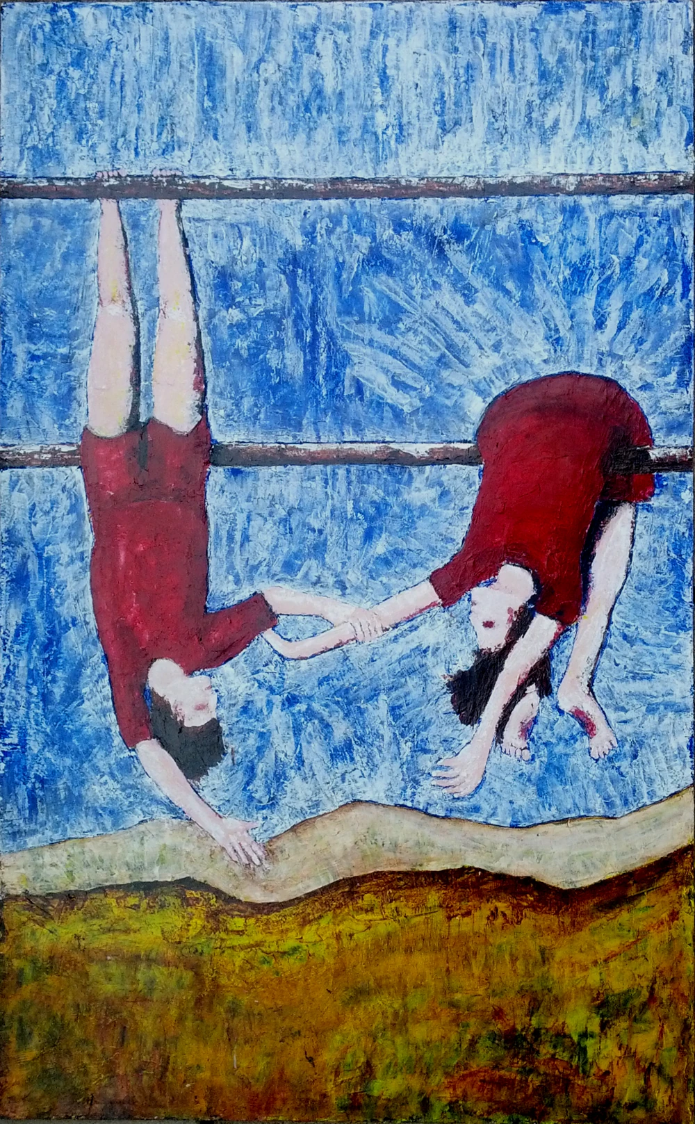 Perpendicular, easy angle to dangle at.