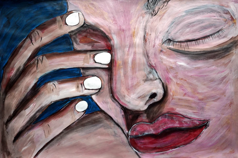 The Edge of though fingers pull through by closed eyes.