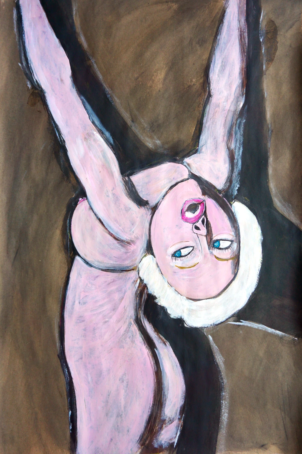 Tie Standing restrained like meat by a hidden face.