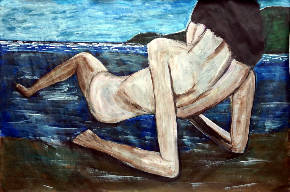 Wet Sand supports the distant gaze of the reclining body.