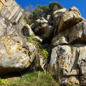 The rocks are rusting