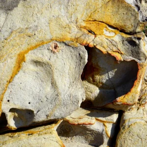 The rocks are rusting