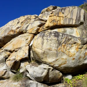 The rocks are rusting