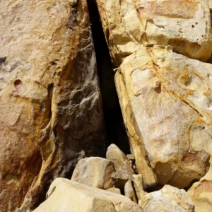 The rocks are rusting